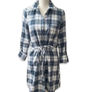 Abercrombie Plaid Tie Waist Tunic Dress